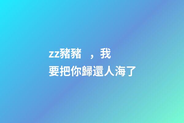 zz豬豬，我要把你歸還人海了-第1張-觀點-玄機派